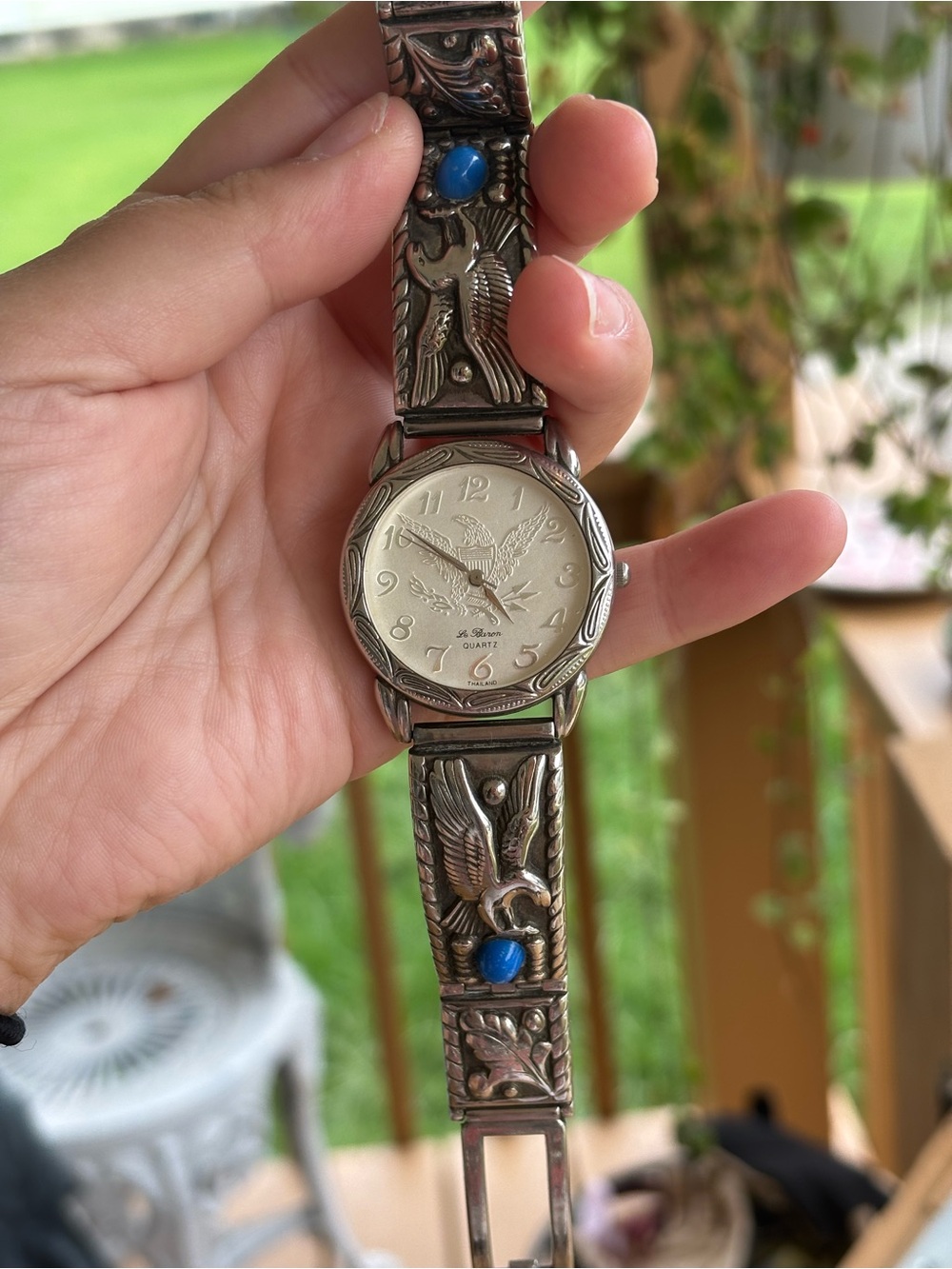 Vintage Le Baron native American Watch with Eagle Quartz 1980's
